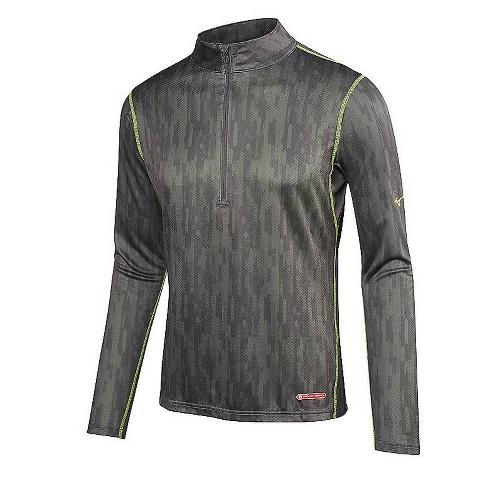 Panske Base Layer Mizuno Breath Thermo Half Zip Siva/Žlté Vypredaj KCGY90328